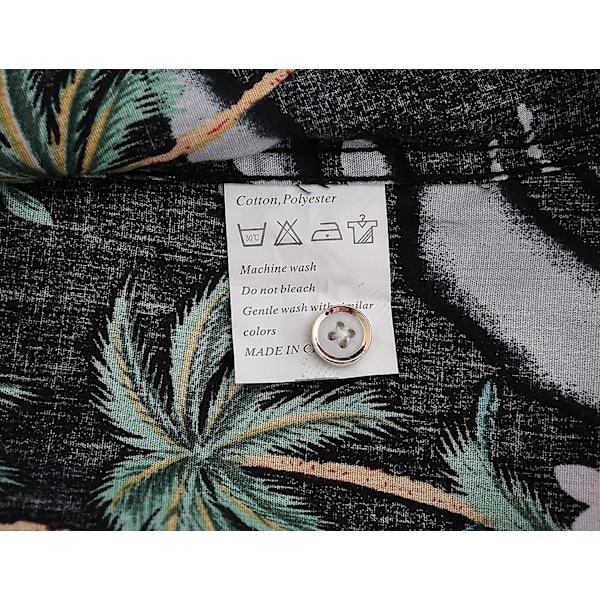 Herrblommor Flamingos Casual Hawaiian Skjorta Sommar Casual(blackflamingos
