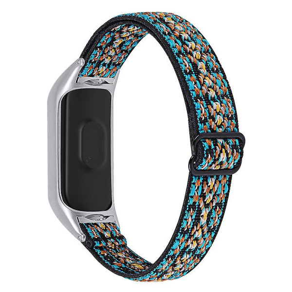 Nylonflätad klockarmband för Xiaomi Mi Band 3/4 justerbart elastiskt handledsband Style 4