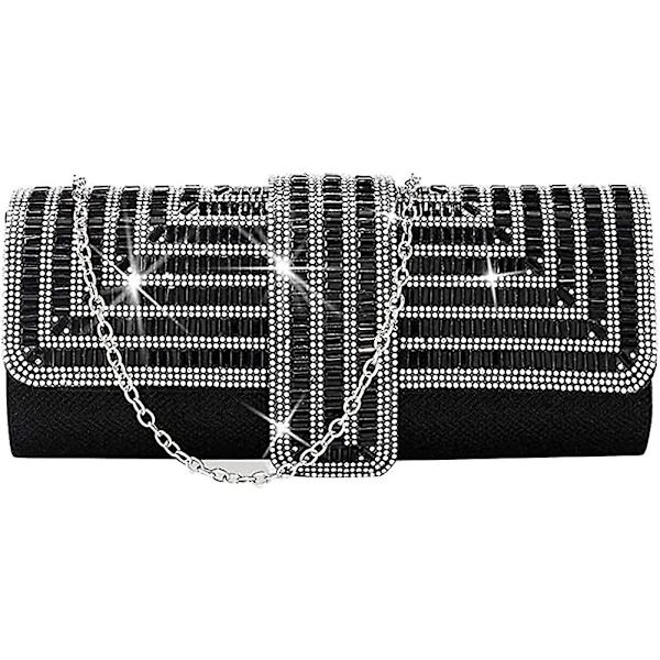 Naisten iltalaukku, kimaltava clutch-laukku, strassikristallein koristeltu käsilaukku juhliin, tanssiaisiin, morsiamelle ja häihin