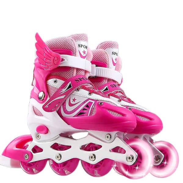 Justerbare Inline Skøjter Led Inline Skøjter Pink M
