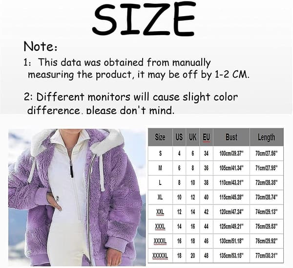 Vinterkläder för kvinnor, mode Plus Size Långärmad Söta Toppar Hoodies Pullover Varm Bekväm Luddig Fleece Tröja Jackor S
