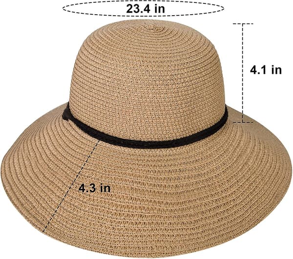 Dame Solhat Bred Skygge Sammenfoldelig Strandhat til Kvinder UV Beskyttelse Sommer Stråhat Style 1