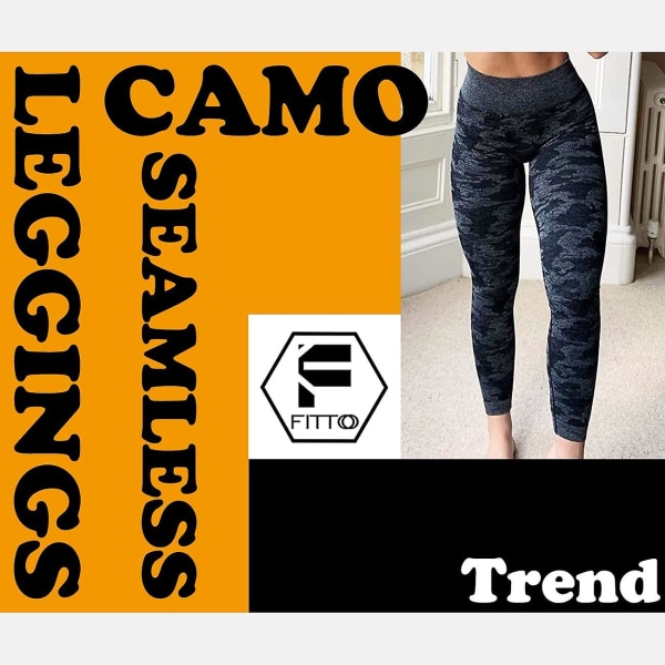 Dam Camo Seamless Gym Leggings Workout Fitness Jogging Yoga Byxor