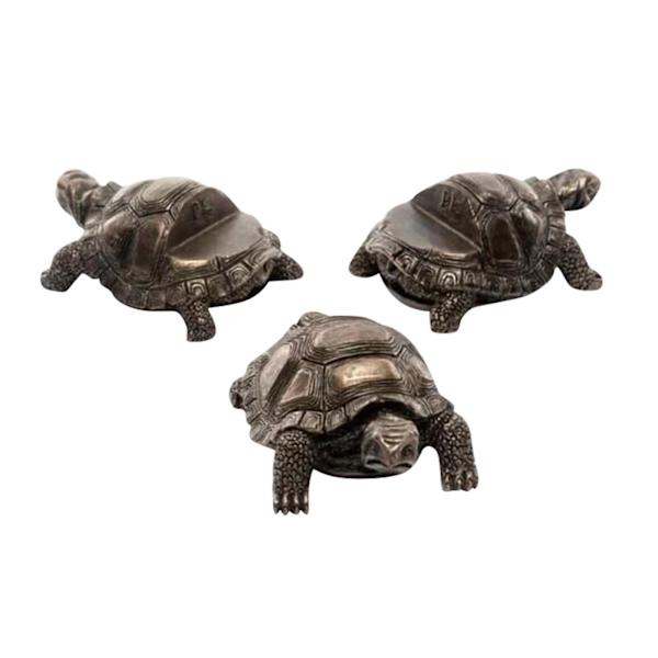 Kreativitet animerad polyharts grodformad krukfötter/krukhållare set om 3 turtle