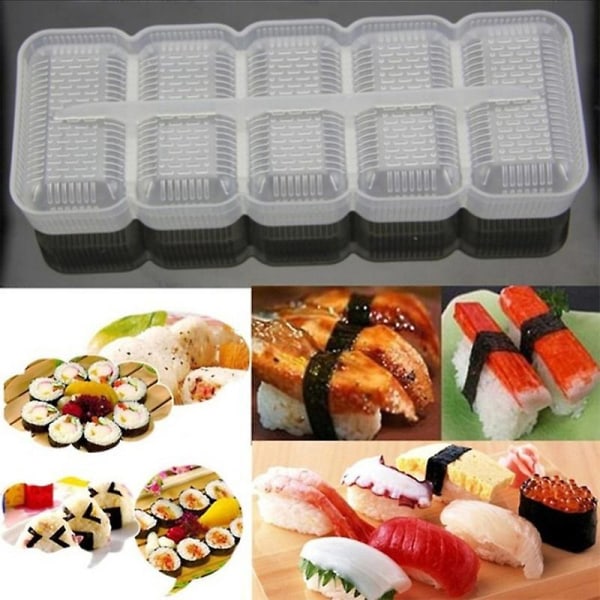 Sushi Form - Japan Nigiri Sushi Form Risball 5 Ruller Maker Non-Stick Presse Bento Verktøy