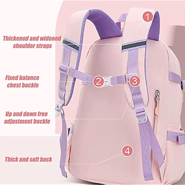 Ryggsäck med kaninmotiv - Ryggsäck med kaninmotiv för flickor - Söt ryggsäck för flickor i skolan - Kawaii-ryggsäck för flickor Blue L