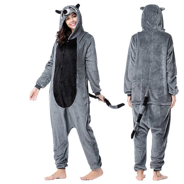 Raccoon pyjamas män kigurumi djur onesies för vuxna tecknad cosplay kostym one-piece pijamas overall kvinnor pyjamas bodysuits Fleece onesie S