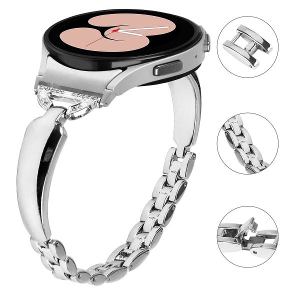 Watch för Samsung Galaxy Watch6 40mm 44mm/Watch6 Classic 43mm 47mm/ Watch 5/Watch4 40mm 44mm Silver