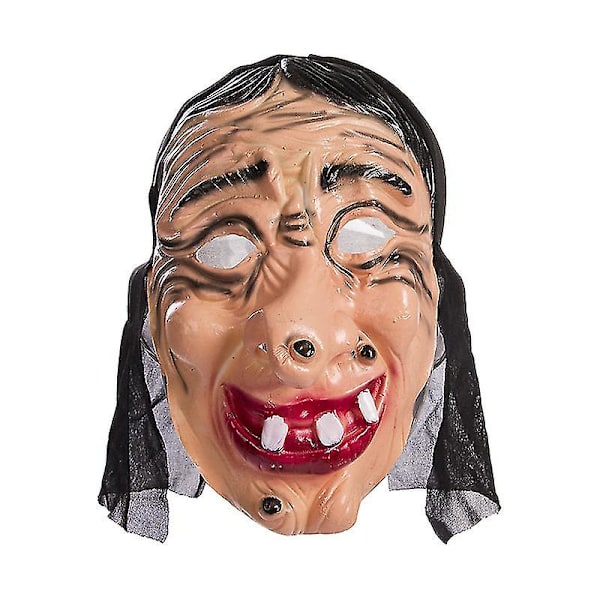 Noidan Naamio Musta Lateksinaamio Naamiaisjuhlatarvike Ruma Noidan Päänpeite Kauhunaamio Päähine Cosplay