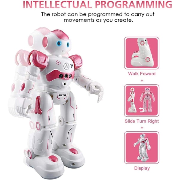 RC-robotleksaker för barn, programmerbar smart fjärrstyrd robotleksak, intellektuell styrning, laddningsbar, gående dansande robot med geststyrning