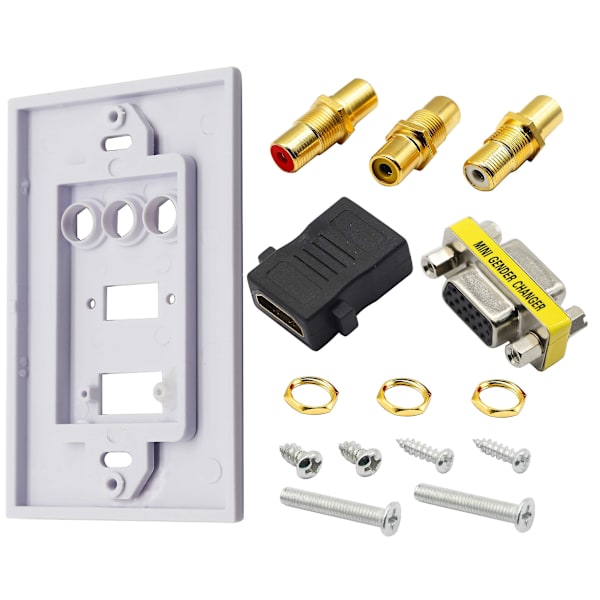 3rca+hdmi+vga Väggplatta Hdmi Komponent Komposit Audio Video Laddningsuttag Vägguttag  (3rca & Hdmi & Vga) Rca&hdmi&vga