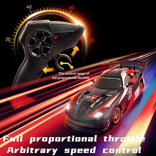 1/16 16 Km/h Dodge Drifting Car 2.4GHz 4WD RC Racing Car med fram / bakljus White