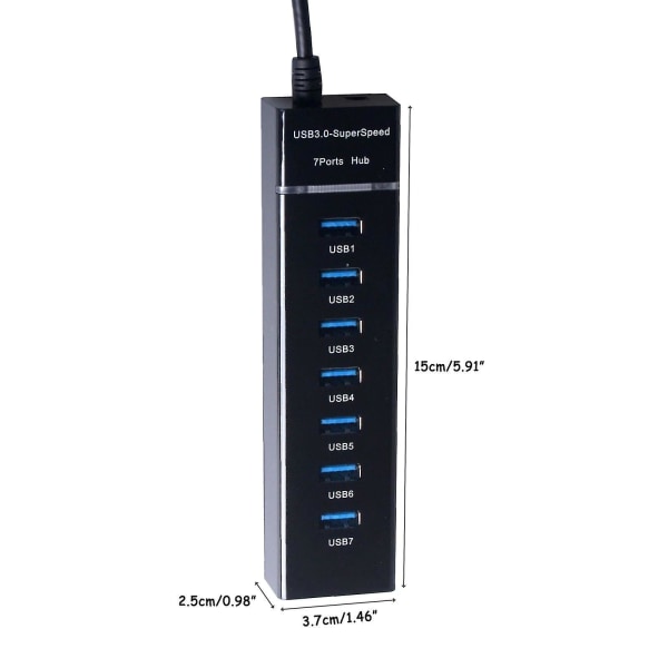 7 Porter Hub Usb 3.0 Høyhastighetsadapter Multi Splitter Stasjonær Laptop Hub Socket