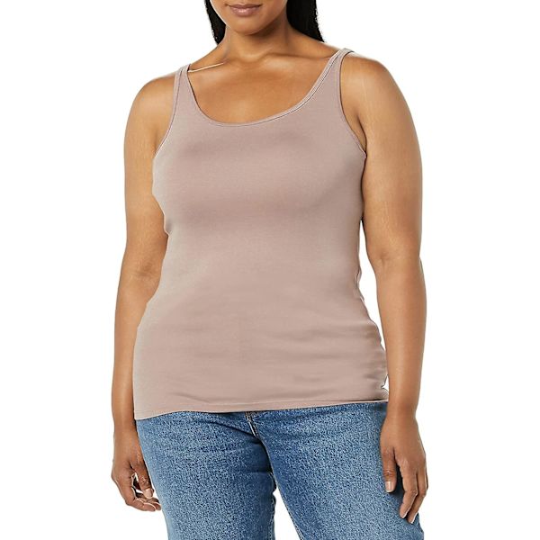 Slim-fit tanktopp med tynne stropper for kvinner, 2-pakning Style 5 M