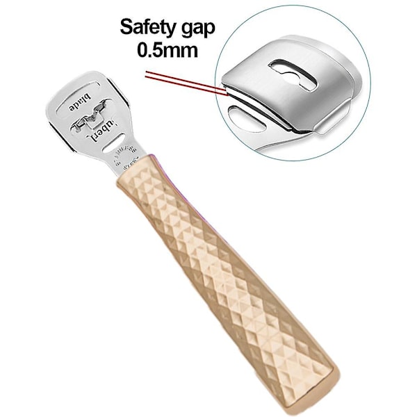 Ruostumattomasta teräksestä valmistettu muunneltava jalkaraspi- ja raspisetti, pedikyyri työkalu kovettumien poistaja jalkojen kuorinta Golden Dead Skin Planer Flash Bag