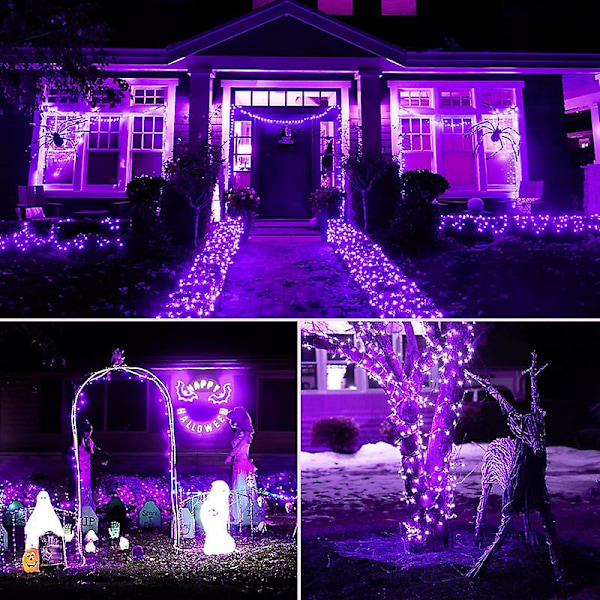 Led fönstergardin ljusslinga, inomhus utomhus bröllopsfest dekoration Purple 5*0.4