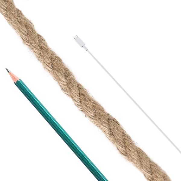 10 m 12 mm Hampetau, Kraftig Tau for Håndverk, Klorebrett for Katter, Bunting (Brun)