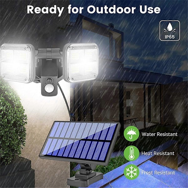 Solcellsdriven LED-utomhuslampa med IP65 vattentät rörelsesensor