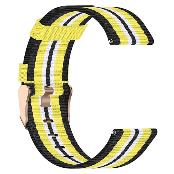 19mm urheilullinen kudottu nailoninen kangasranneke Xiaomi Haylou Solar LS01/ID205/Willful SW021 -kelloon Black  Yellow