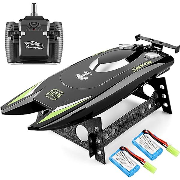 RC-båt 2,4 GHz fjärrstyrda båtar för barn och vuxna 20+ MPH höghastighetsfartyg dubbla motorer självrättande tävlingsbåt pooler och sjöleksaker