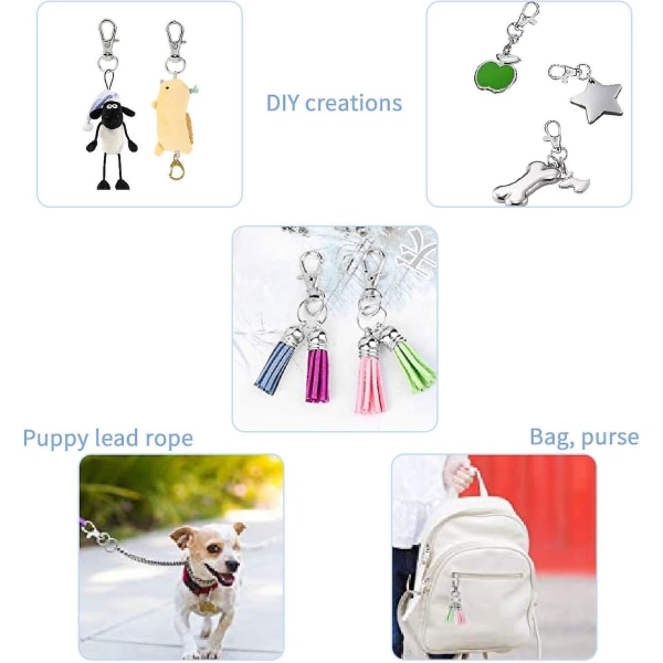 10 stk. lanyard-clips med 360 graders roterende metalklemme, lanyard-kroge i aluminiumslegering, nøglerings-tilbehør til hjemmet, skolen, kontoret