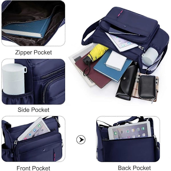 Ultralätt Axelväska Messenger Bag Axelväska Män Kvinnor Axelväskor för 10,5 tums surfplatta Axelväska Messenger Bag Arbetsväska Universitet Skola