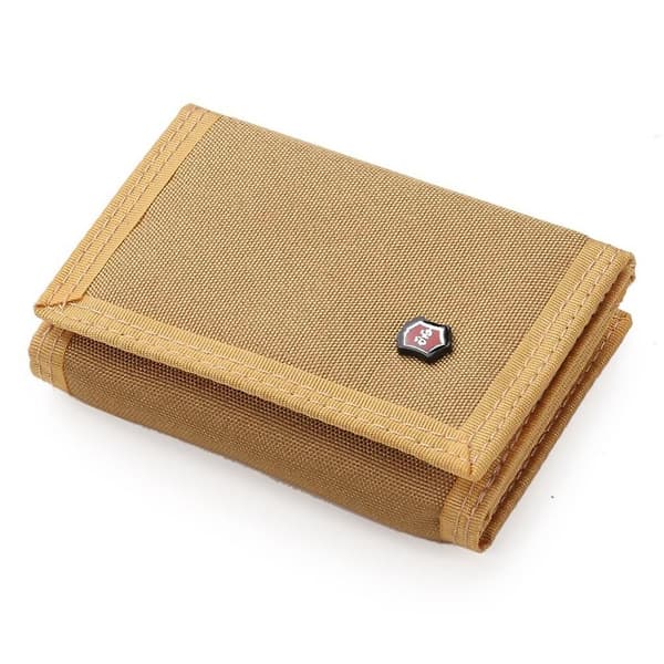 Herr Trifold Slitstark Canvas Plånböcker Kontanter Myntficka Kortväska
