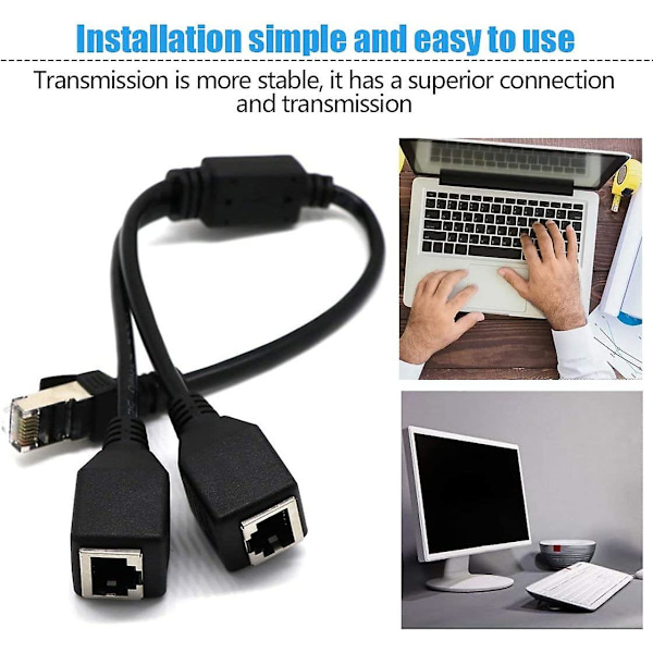 Netværks Splitter Adapter Kabel RJ45 1 Han til 2 Hun Socket Porte Ethernet LAN Kabel Netværks Splitter Adapter