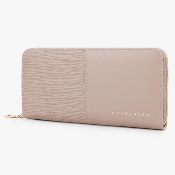 Dam plånbok PU läder kortförvaring mobiltelefon väska clutch väska Pink