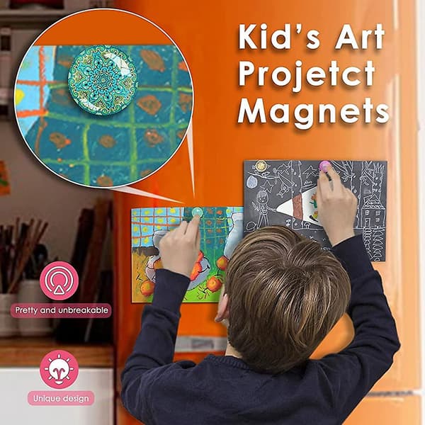 Kylmagneter - Dekorativa 3D-glasmagneter med Mandala