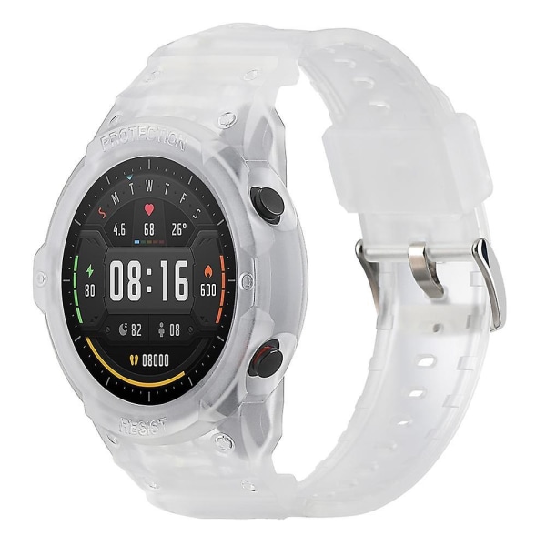 Kellon ranneke ja suojakotelo 2-in-1 Xiaomi Mi Watch Color Sports -kellolle, vaihdettava ranneke soljella Transparent
