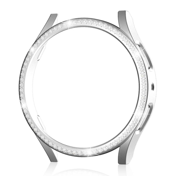 Hårt PC cover för Samsung Galaxy Watch6 40 mm , Rhinestone-dekorerat ihåligt watch Silver