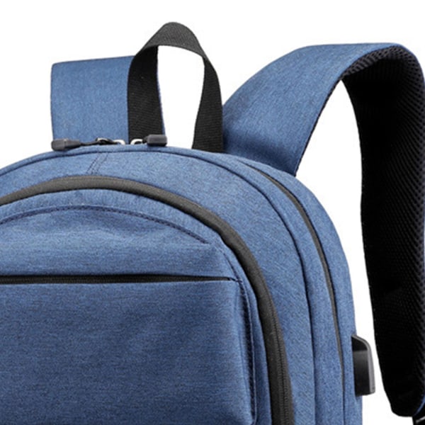 Ny Laptop Rygsæk, Forretningsrejse Med USB Opladningsport, Vandafvisende College Computertaske Til Kvinder & Mænd Passer Til 15.6 Tommer Laptop Blue