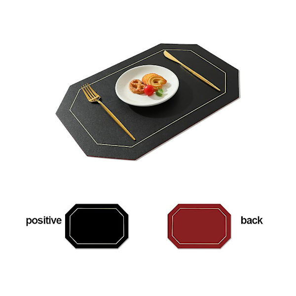 Tvättade inomhus/utomhus platsmattor för matbord Hållbara bordsmattor black