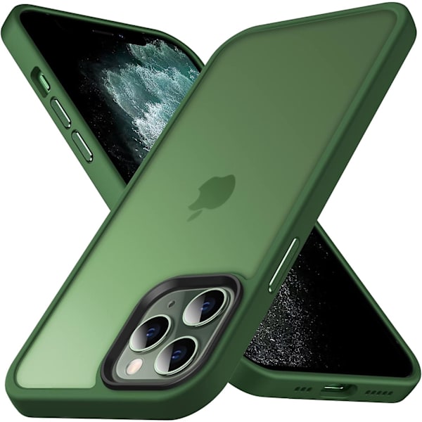 Designet for iPhone 11 Pro Firkantet Deksel, [Militær Støtsikker] Supermyk Silikon Slank Gjennomsiktig Matt Beskyttende Telefondeksel, Kompatibel med iPhon