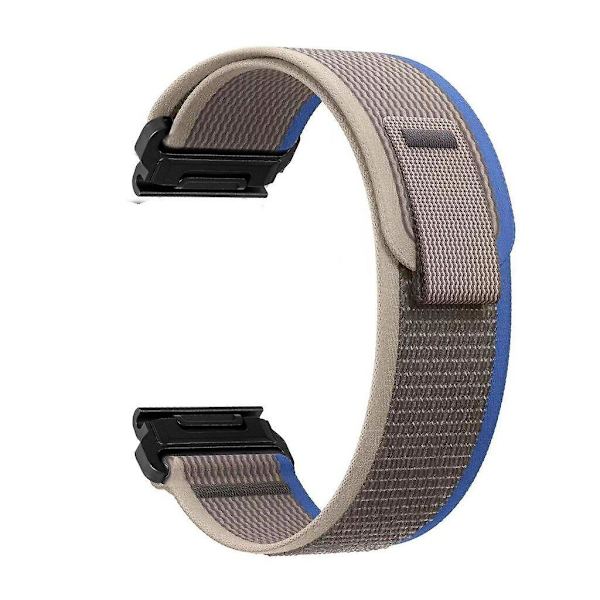 För Garmin Tactix 7 Pro/Fenix 7X/Fenix 6X Pro 26mm Nylon Watch Band Trail Loop Justerbar Rem Blue