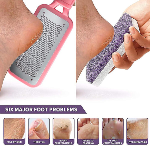 Professionelt Fodpleje Pedicure Sæt Skrubber Fodfil Og 2 I 1 Pimpsten Til Fjernelse Af Hård Hud style 5