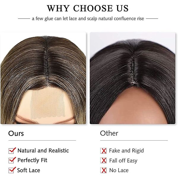Syntetisk peruk hårdelar Acsergery 24 tum Acsergery Lång lockig brun balayage ljusblond peruk gåva