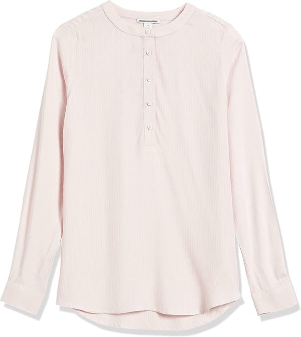 Langærmet vævet bluse til kvinder Style 10 M