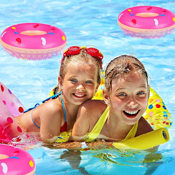 6 stk Oppustelige Pool Donuts Mini Donut Oppustelige Legetøj Lille Svømme Ring Til Børn style3