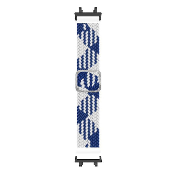 Nylon Flettet Justerbar Loop Urrem til Huami Amazfit T-Rex 2 Blue  White