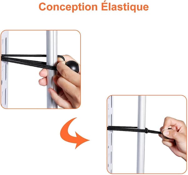 25 stk. Svarte Elastiske Strammere, Presenningsstrammere, Ball Elastisk Strammer