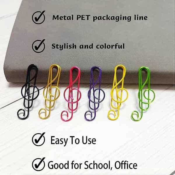 Musik Multifärgade Metall Pappersklämmor (100 ST) (50-pack)