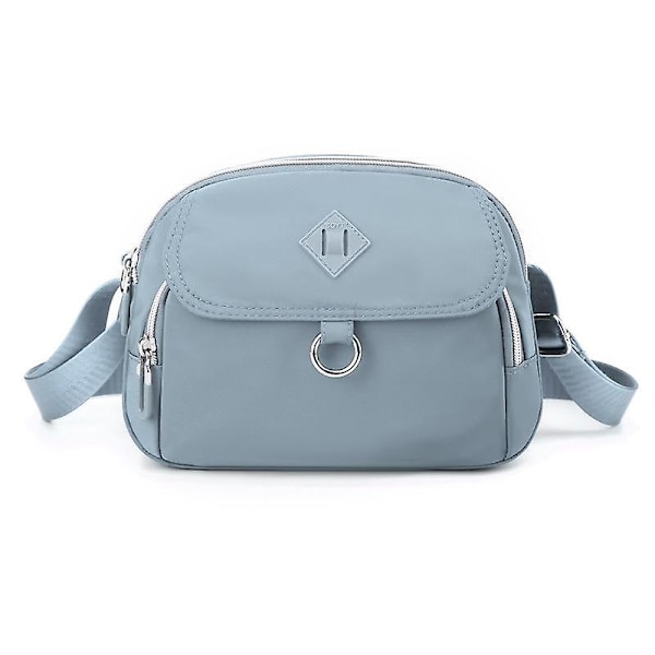 Stor casual enkel axelväska flerskiktad crossbody väska telefon plånbok bärväska Baby Blue