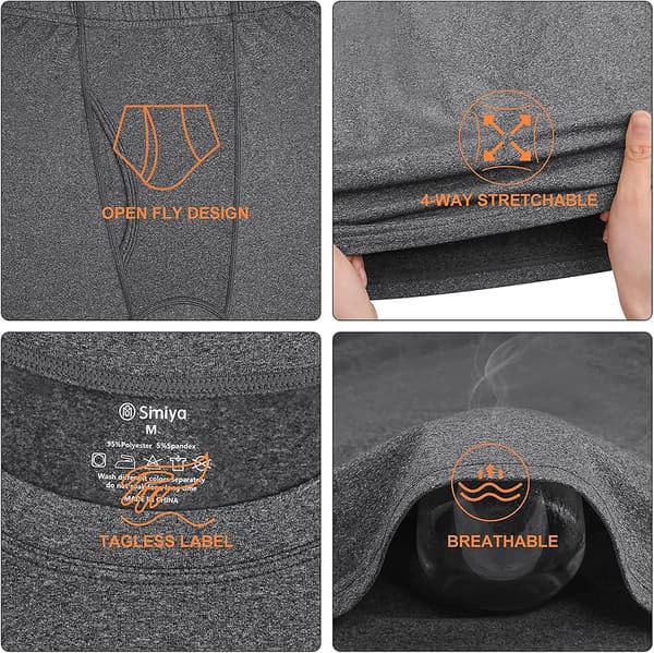 Herre Termisk Undertøysett Base Layer Langermet Topp Ultra Myk Long Johns