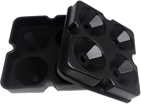 Diamantformad iskubbricka i silikon, 5 cm, 4-pack BLACK