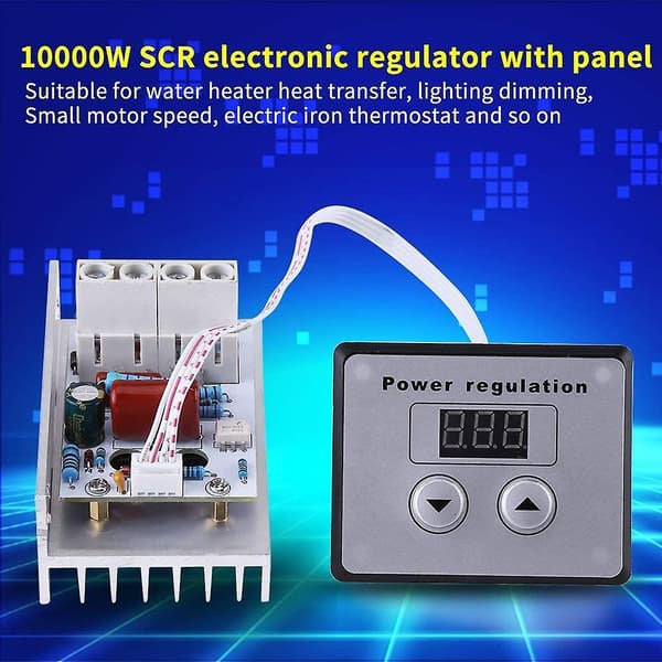 Hastighetskontroller 10000w Ac 220v 80a Scr Digital Spenningsregulator Dimmer Termostat For Motor