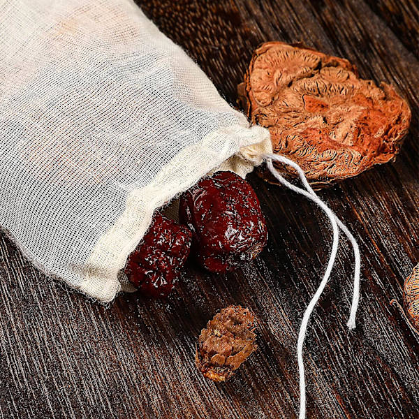 10 stk. muslinposer bomuld muslin snøreposer hessian taske lille snøre Acsergery gave