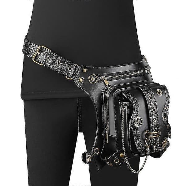 Steampunk Midjeväsk Fanny Pack Mode Läder Axelväska Crossbody Väskor Reseväskor för Kvinnor Män Stil 3
