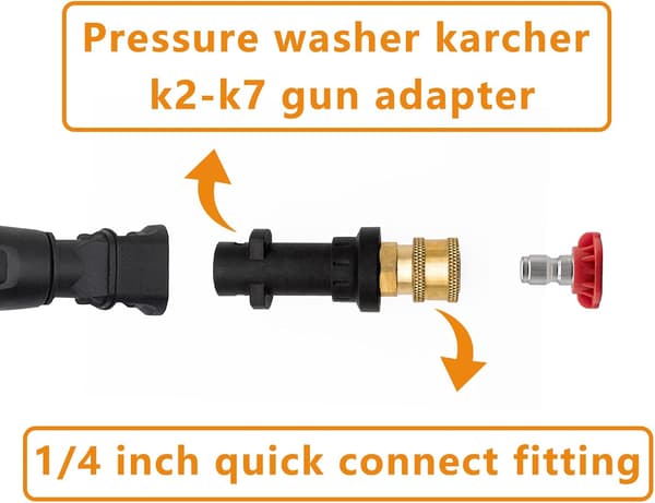 Trycktvättspistol Adapter med 1/4\" Mässing Honkoppling för Karcher K-serie